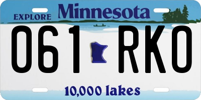 MN license plate 061RKO