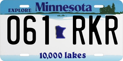 MN license plate 061RKR