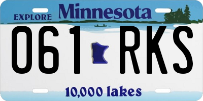 MN license plate 061RKS