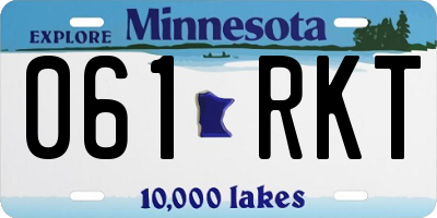 MN license plate 061RKT