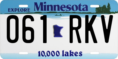 MN license plate 061RKV