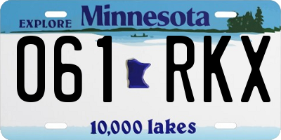 MN license plate 061RKX