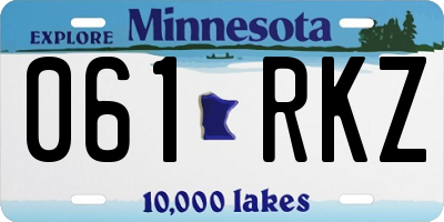MN license plate 061RKZ