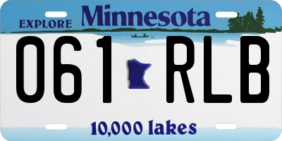 MN license plate 061RLB