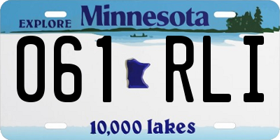 MN license plate 061RLI