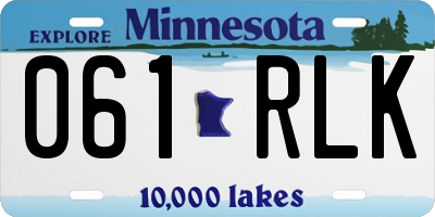 MN license plate 061RLK
