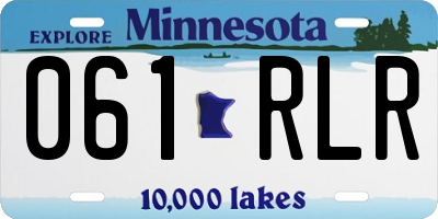 MN license plate 061RLR