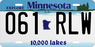 MN license plate 061RLW