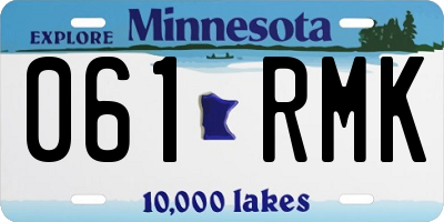 MN license plate 061RMK