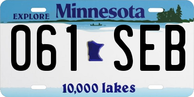 MN license plate 061SEB