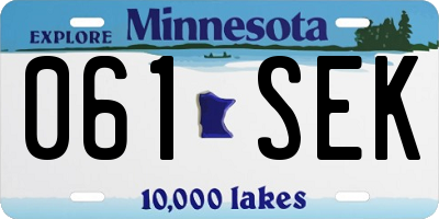 MN license plate 061SEK