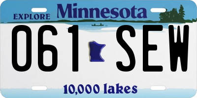 MN license plate 061SEW