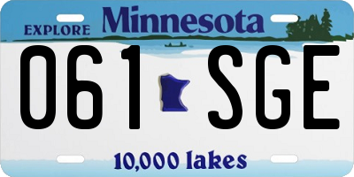 MN license plate 061SGE