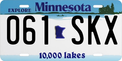 MN license plate 061SKX