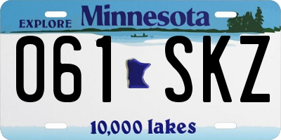 MN license plate 061SKZ