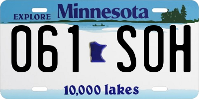 MN license plate 061SOH