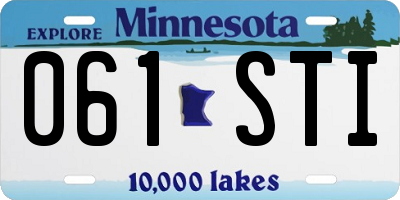 MN license plate 061STI