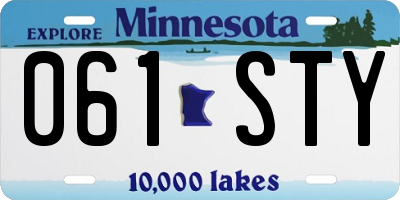 MN license plate 061STY
