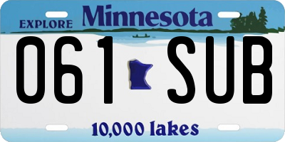MN license plate 061SUB