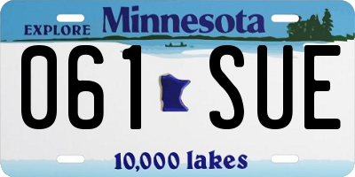 MN license plate 061SUE