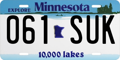 MN license plate 061SUK