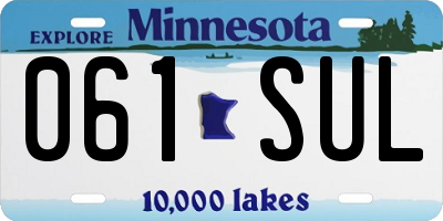 MN license plate 061SUL
