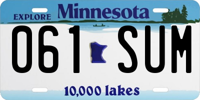 MN license plate 061SUM