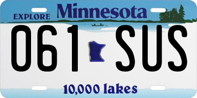 MN license plate 061SUS