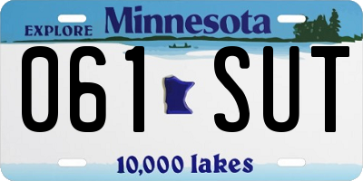 MN license plate 061SUT