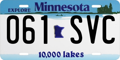 MN license plate 061SVC