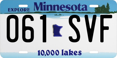 MN license plate 061SVF