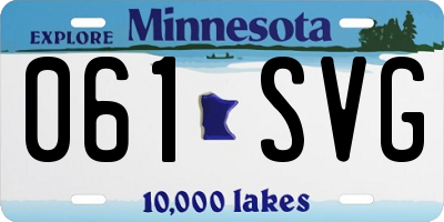 MN license plate 061SVG
