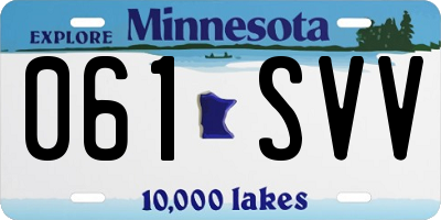 MN license plate 061SVV