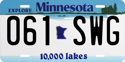 MN license plate 061SWG