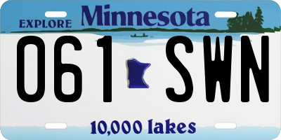 MN license plate 061SWN