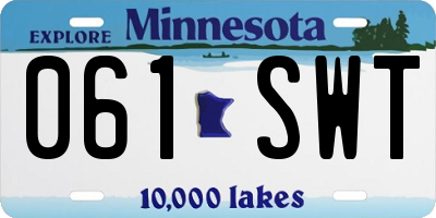 MN license plate 061SWT