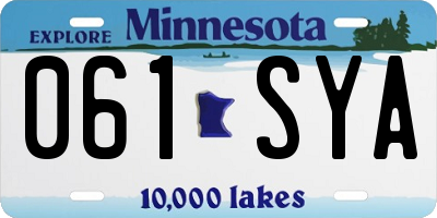 MN license plate 061SYA