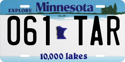 MN license plate 061TAR