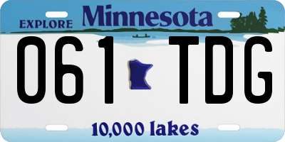 MN license plate 061TDG