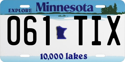 MN license plate 061TIX