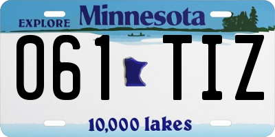 MN license plate 061TIZ