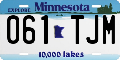 MN license plate 061TJM