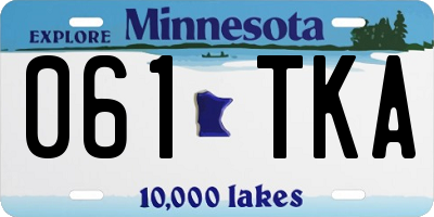 MN license plate 061TKA