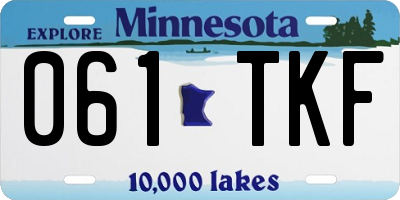 MN license plate 061TKF