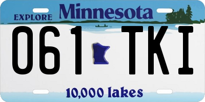 MN license plate 061TKI