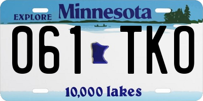 MN license plate 061TKO