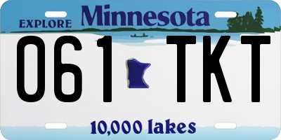 MN license plate 061TKT