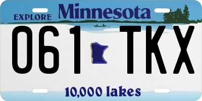 MN license plate 061TKX