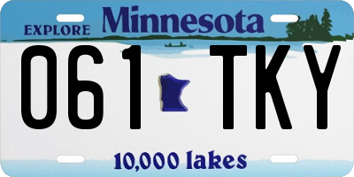 MN license plate 061TKY