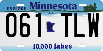 MN license plate 061TLW